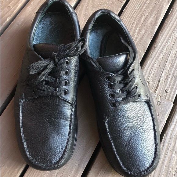NATURE'S STRIDE Richmond Black Pebbled Leather Therapeutic Oxford Shoes size 10W - Picture 3 of 9